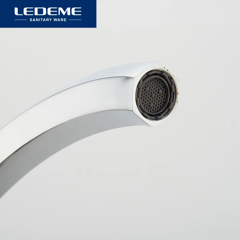 LEDEME Смеситель для кухни высокий с гайкой латунь Цвет: хром L4059 2|kitchen faucet pull|kitchen pull