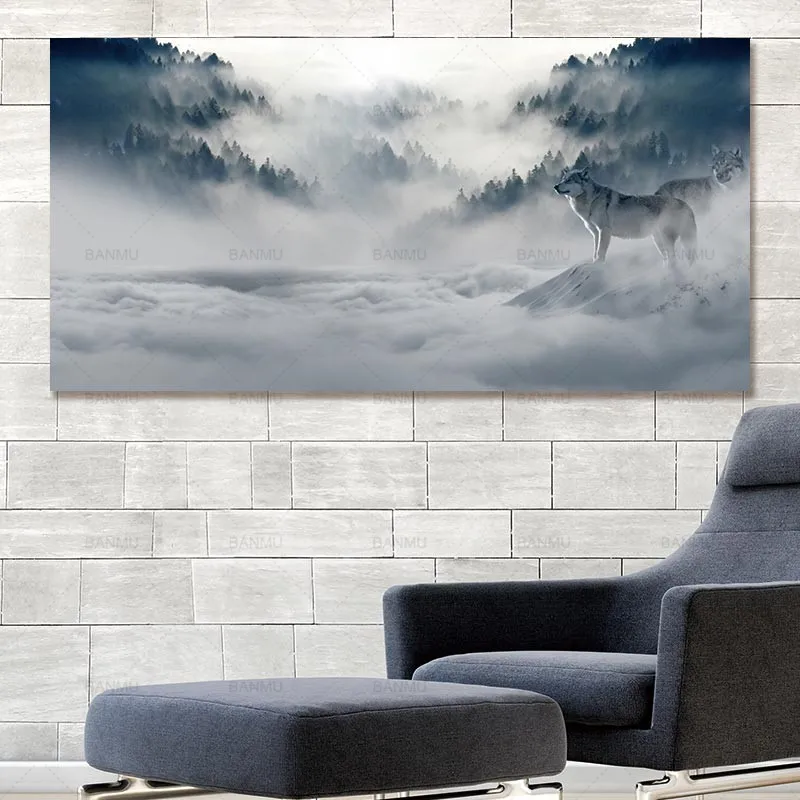 

wall art Canvas Painting Modern Poster wolf picture landscape abstract print and poster picture decor print on canvas wall art