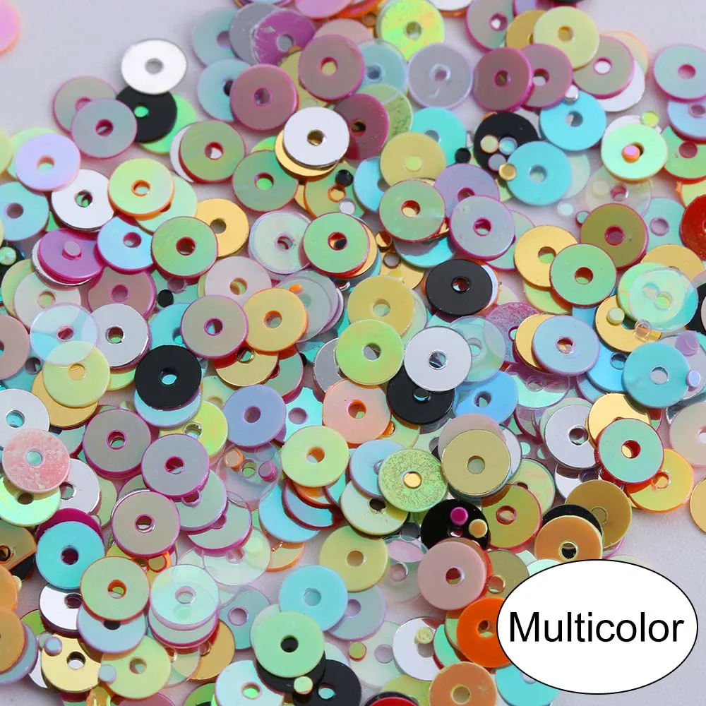 1000Pcs/Bag New 4mm Multicolor Plastic Loose Sequins For Home Party Wedding Decor Embellishment DIY Crafts Sewing Accessories - Цвет: Многоцветный