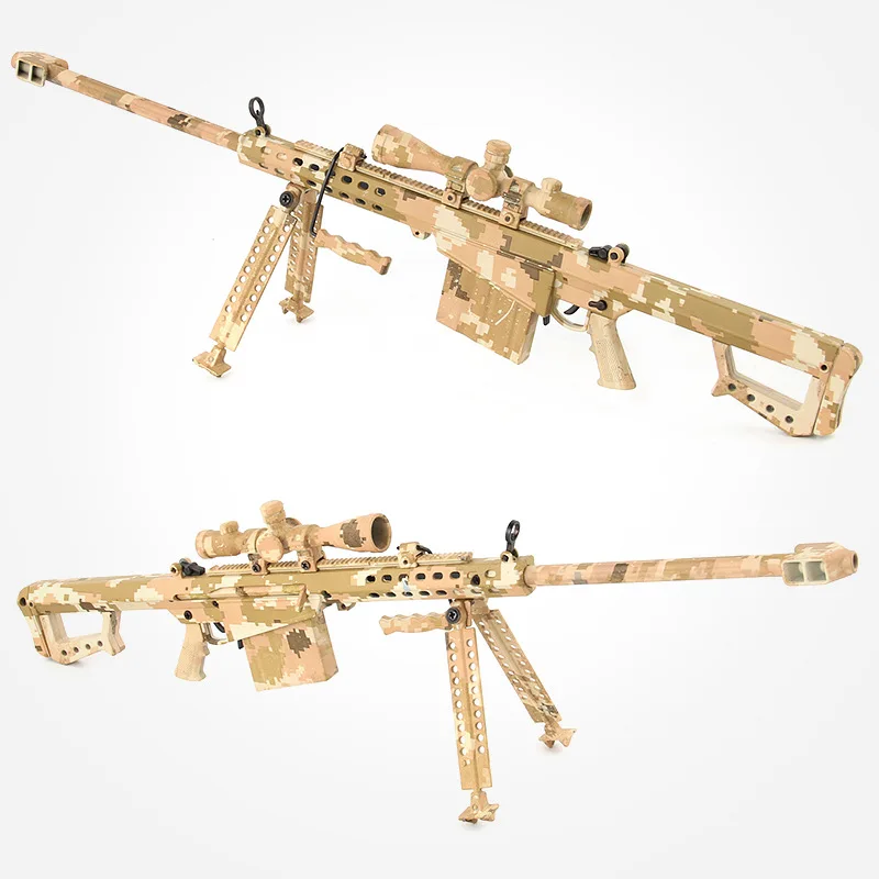 Skup 14 montaż stopu symulacja pistolet Barrett karabin snajperski Model chłopiec Model wojskowy zabawki dla dzieci
