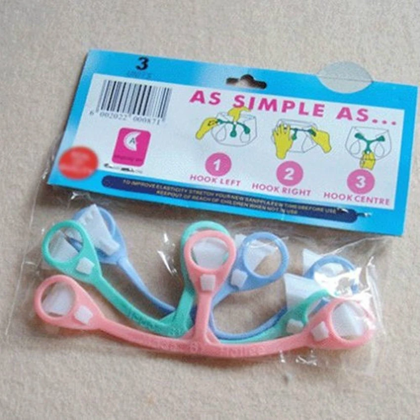 

MQATZ New 3 Pcs/lot=1Bag Plastic Baby Snappi Cloth Diaper Fasteners 3 Colors Infant Diaper Belt Buckles