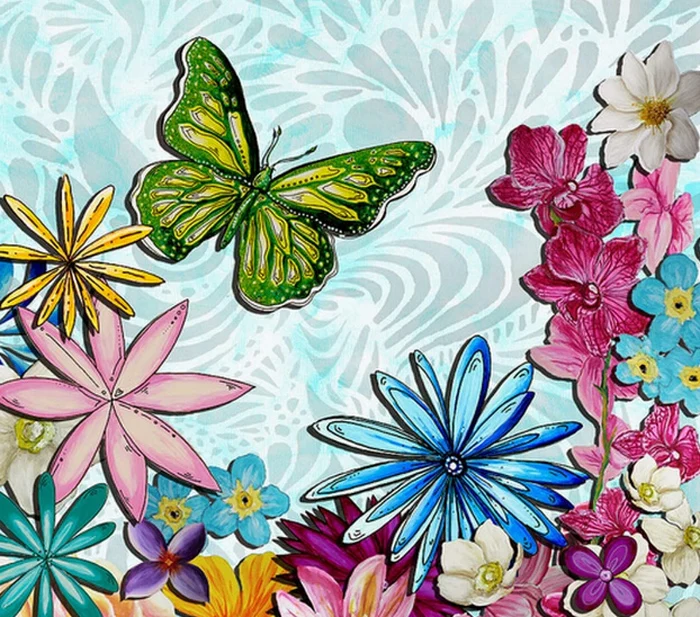 DIY Бабочка Цветы butterflyround painting5D Красочные diamond вышивка Алмазная крестиком алмаз