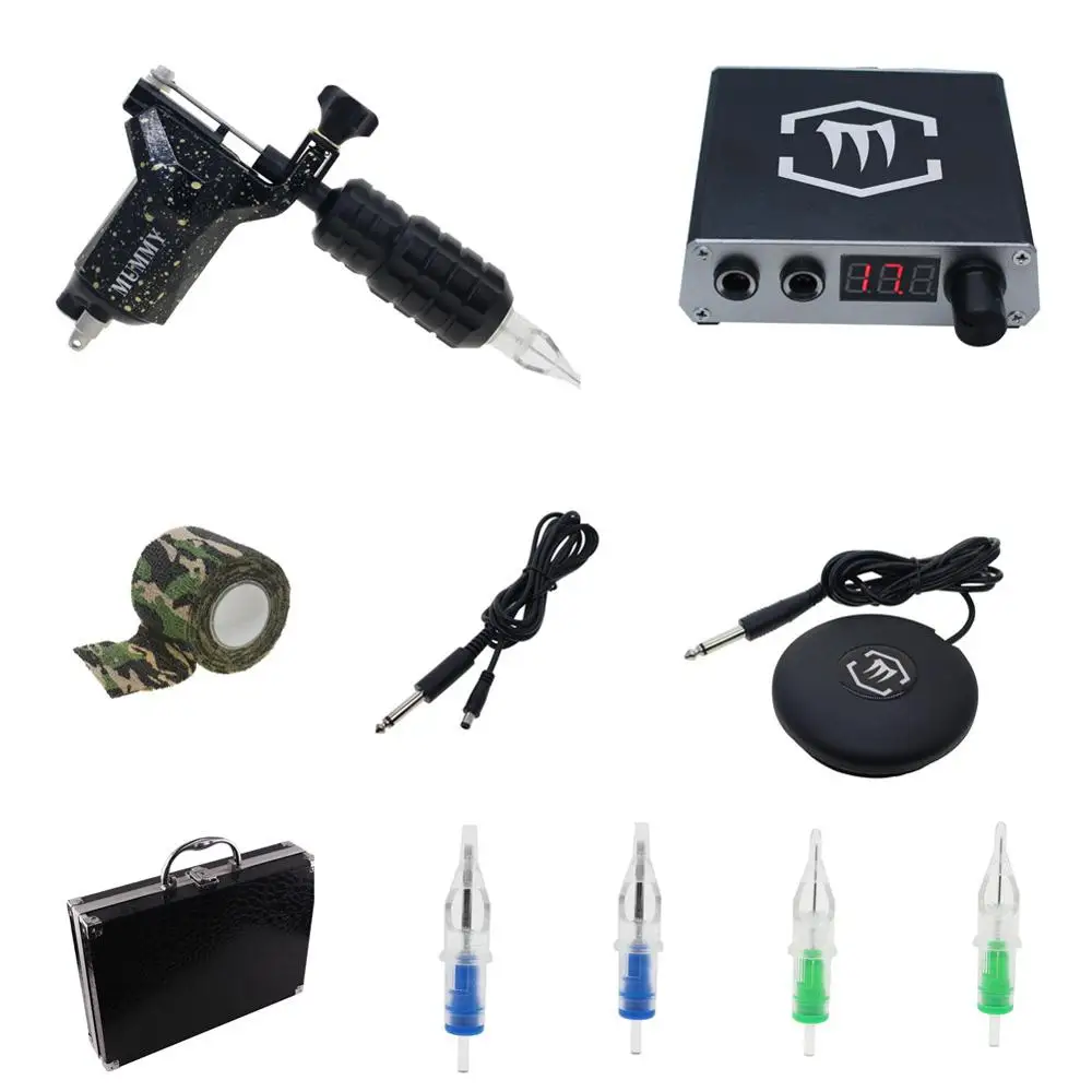 

Rotary Tattoo Machine Gun Kit with Digtal Tattoo Power Supply Needles Grip for Tattoo Supply KT002
