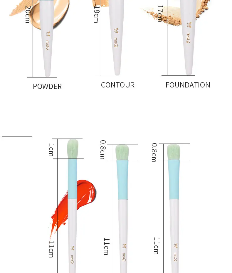 MSQ 11 шт.. набор кистей для макияжа Профессиональная пудра тональные тени для век Make Up кисти комплект кисточек maquiagem Make Up инструмент с