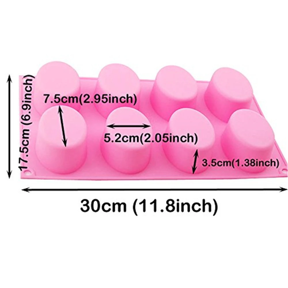 10 шт 8-полости Овальный Форма мыло торт силиконовые формы шоколадный торт Cookie DIY помадка формы для выпечки Кондитерские инструменты