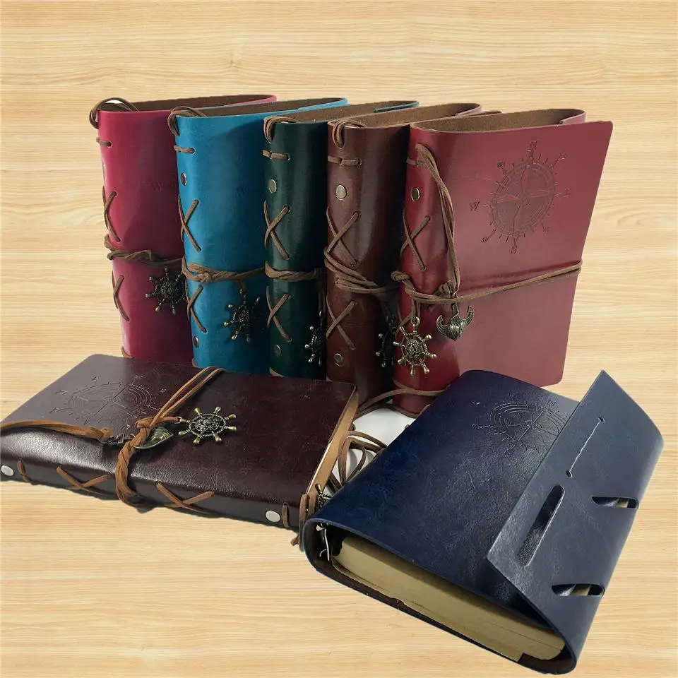

Vintage Travel Journal A5 A6 A7 Kraft Spiral Notebook Retro Pirate Ship Paper Diary DokiBook Pad Planner Customize Logo C20 D30