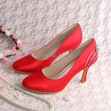 Wedopus MW090 Настроить Кристалл Rhinestone Красный Высокие Каблуки Обуви Челнока