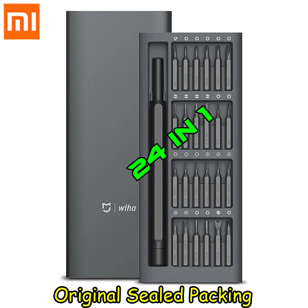 Xiaomi Mijia Wiha ежедневно используйте винт набор 24 прецизионных магнитных бит аллюминевая коробка, винт водительский инструмент запечатанный упаковка