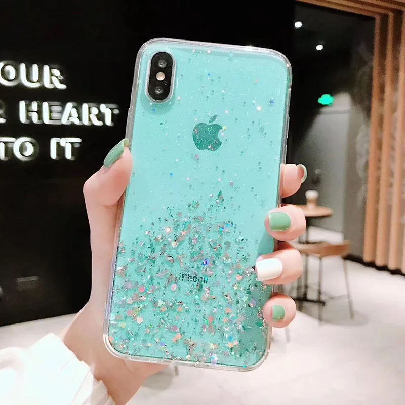 

Easterm Glitter Case For Apple iPhone 6 6S 7 8 Plus X XR XS Max 360 Degree Full Protective Phone Cover