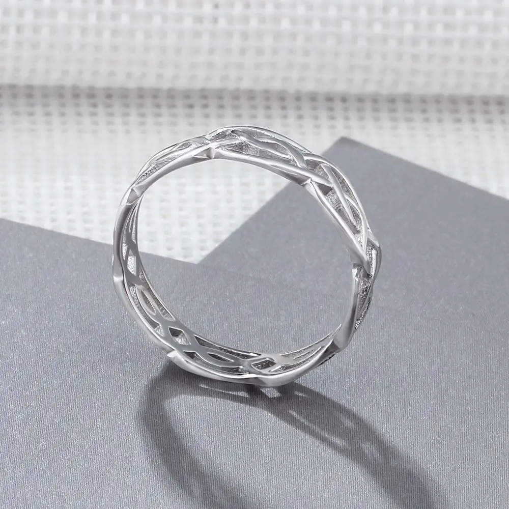 Трендовые настоящие 925 пробы серебряные кольца для женщин, женские витые тканые дизайнерские кольца на палец, ювелирные изделия, подарок(Lam Hub Fong