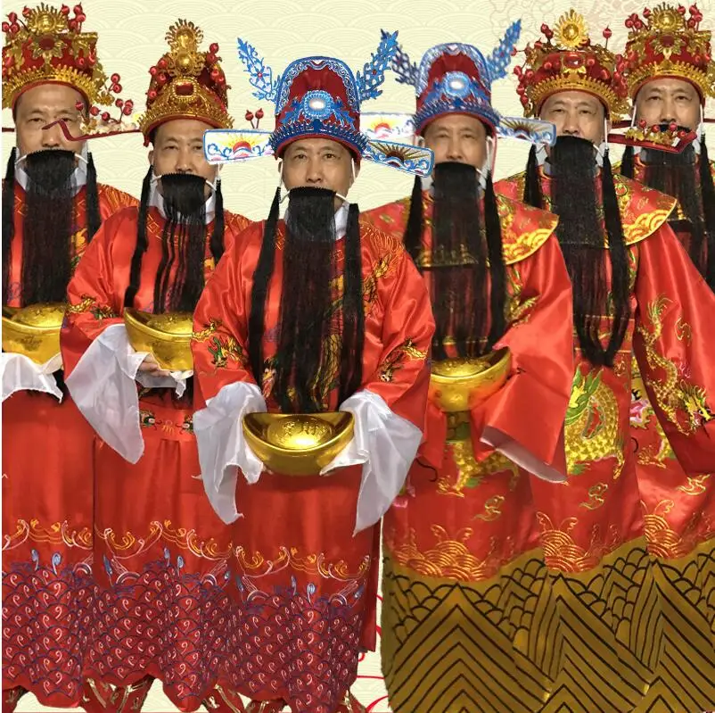 Маммоне сценический костюм финансы сокровище Бог наряд китайский бог богатства Косплей верхняя одежда удачи талисмана