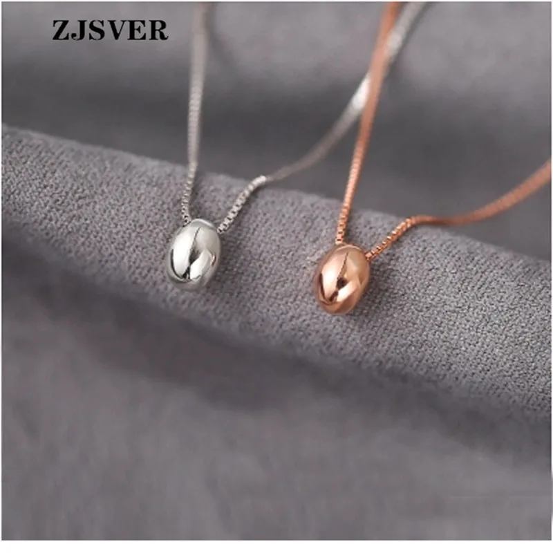 ZJSVER изящное ювелирное изделие 925 пробы серебряное ожерелье блестящий эллипс