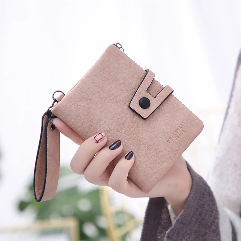 

Fashion Small Female Purse short purse Lady Hasp Two Fold Short Clutch Wallet Solid Vintage Women Wallet Coin Pocket Cartera