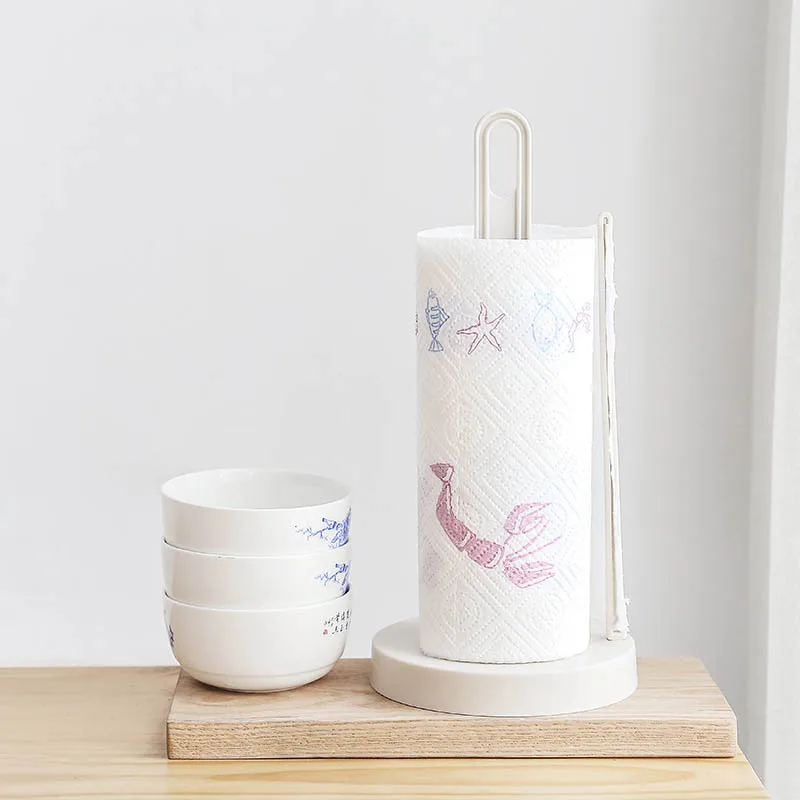 

Vertical Roll Holder Paper Storage Rack 1 PC Desktop Accessories Kitchen Racks Punch - Free Napkin Shelf Portable Plastic