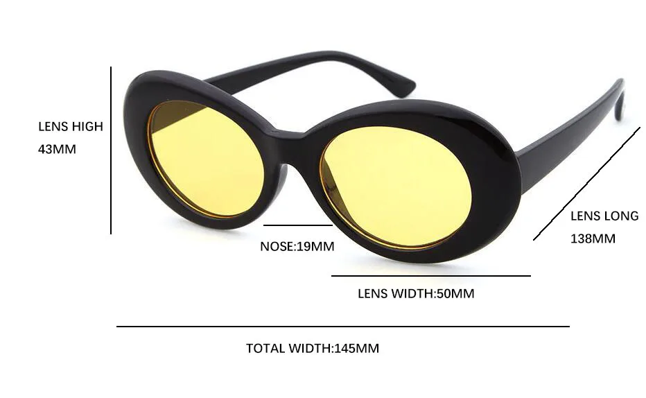 Clout goggle очки в стиле Курта Кобейна овальные женские модные Популярные винтажные женские ретро очки белые черные очки UV oculos
