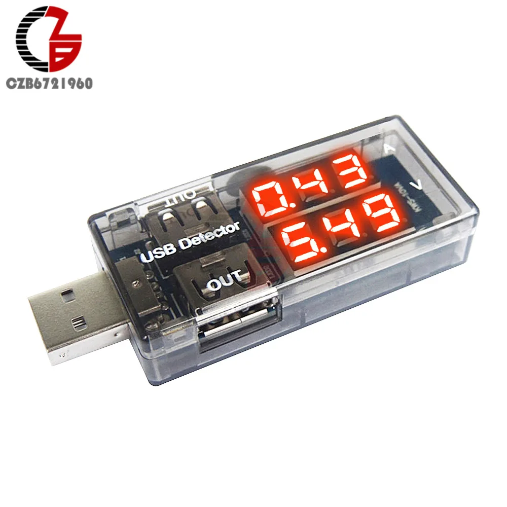 5 в 12 В двойной дисплей светодиодный USB тестер цифровой вольтметр Амперметр