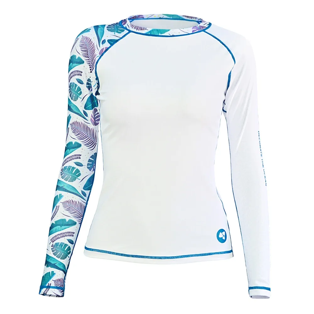 LayaTone Рашгард женский купальник с Длинным Рукавом Рашгард серфинг Топ цветной блок купальник велосипед Велоспорт рубашки UPF50+ пляжная одежда