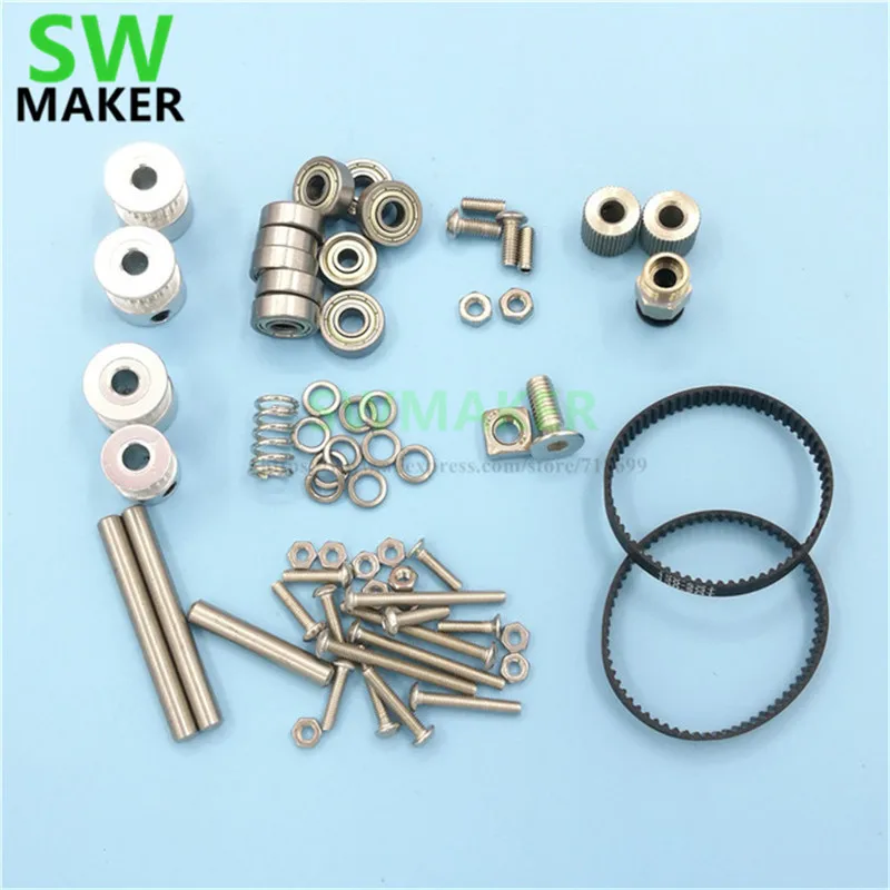 Best SWMAKER Belted Dual Drive two wheel Strong and Silent Bowden Extruder Fasten screw pack screw nut kit DIY Ultimaker 3D printer