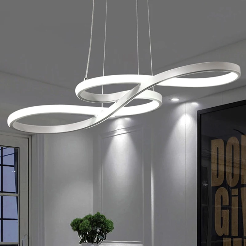 

Modern led pendant lights black/white aluminum pendant lamp for living room bedroom dining room bar hanging lighting fixtures