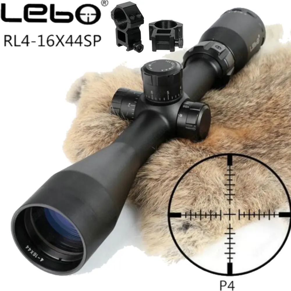 LEBO 4-16x44 Охота прицел P4 Стекло гравировкой сетка боковые Параллакс Регулировка прицелы по Accu-Lock черный матовый