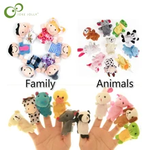 Детская плюшевая игрушка, пальчиковые куклы, реквизит для рассказов, 10 шт., животные или 6 шт., семейная кукла, детские игрушки, детский подарок, GYH