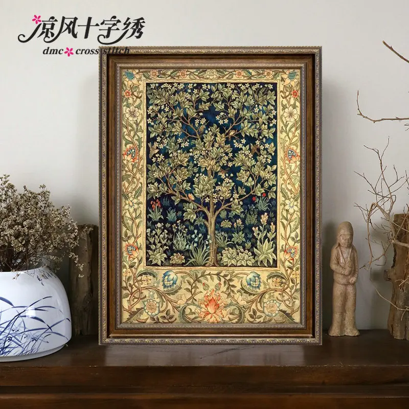 

Pachira macrocarpa cross stitch kit DMC brand thread animal dog count canvas fabric embroidery handmade needlework