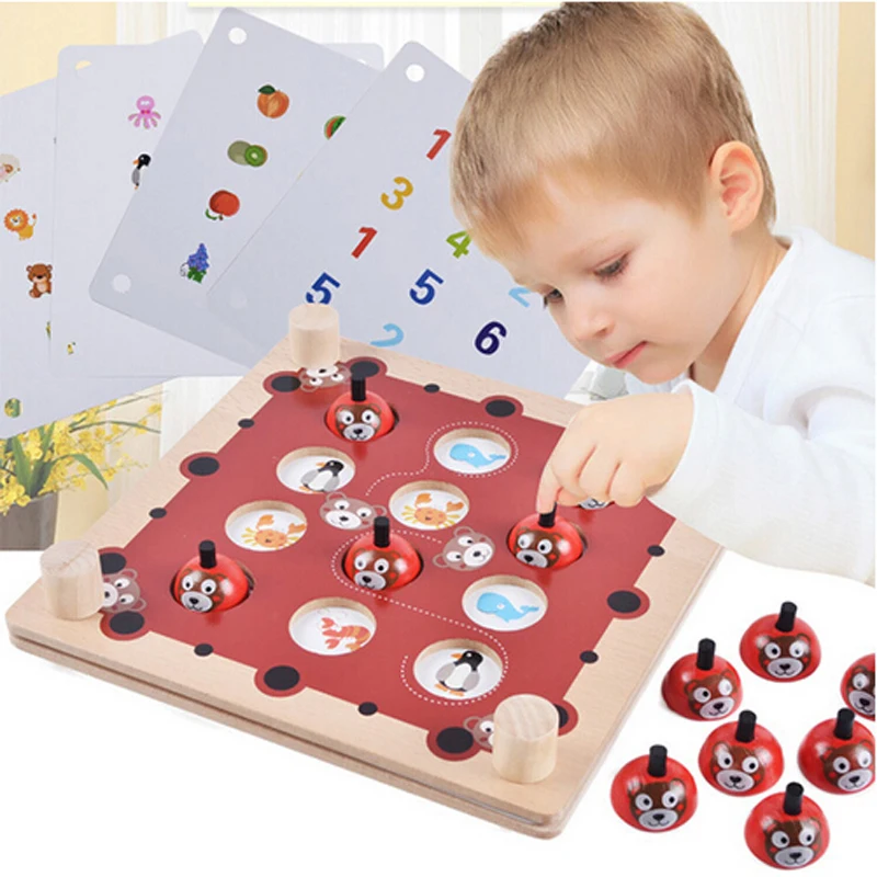 Bear Memory Chess Wooden Matching Game Interactive Children s Puzzle Toys