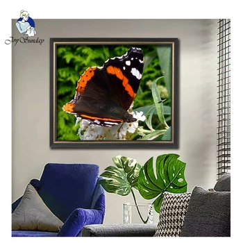 

JOY SUNDAY,Needlework,DIY DMC Cross stitch,11CT,14CT Sets For Embroidery kits,Black Butterf threads Counted Cross-Stitching