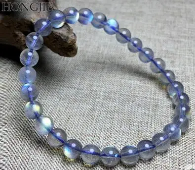 

6mm Moonstone Silver Moonlight Labradorite Crystal bracelet