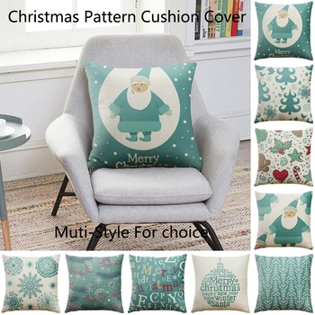 

1PC Durable And Comfy Linen Pillow Case Cushion Cover For Home Sofa Christmas Decoration Festival Decor Gift 45x45cm