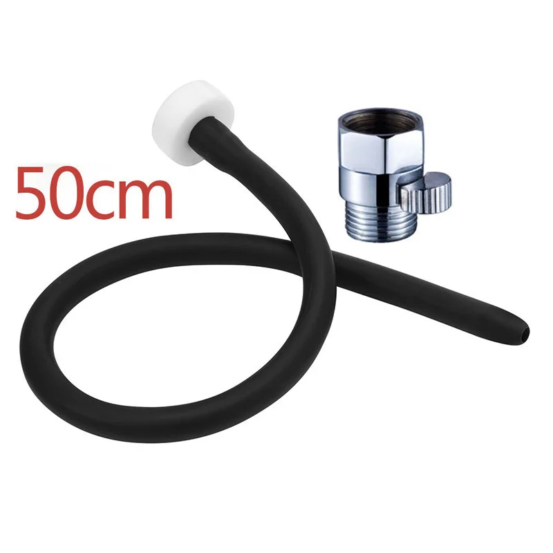 black50set3 Силиконовый зад отверстие очистка клизма душевая клизма шланг советы душ Анальная Чистка сантехника биде части шланг для биде клизма трубка - Цвет: black50set3