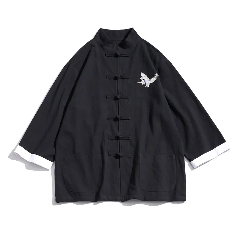 Топы для молодых мужчин, хлопковый костюм hanfu, Мужская Китайская одежда, костюм в народном стиле с длинным рукавом, костюм Тан