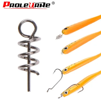

Proleurre Fishing Lure Soft Pin To Fixed Latch Needle Soft Worms Fishing Bait With Spring Silver Color soft lure Accessories