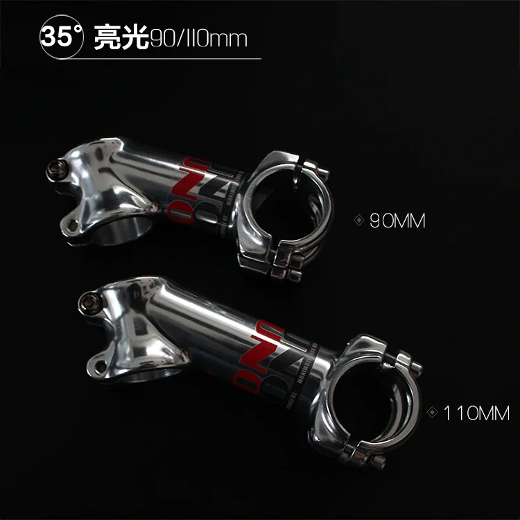

UNO 35 Degree 31.8mm*90/110mm Bike Stem Gloss Silver Ultra light MTB Road Bicycle Handlebar Stems 28.6mm Fork Clamp Dia.