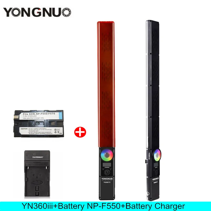 Meilleur YONGNUO YN360 III YN360III bâton de poche LED lumière vidéo tactile réglage bi colo 3200k à 5500k RGB remplissage éclairage avec télécommande