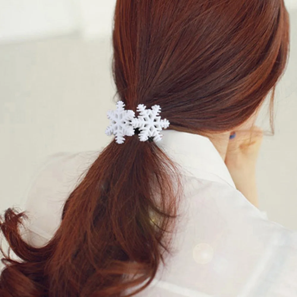 

Girls Christmas Snowflakes Barrettes Rope Scrunchies Hairpin Clip Kids Children Hair Accessory Daily Use Party Supply Gift
