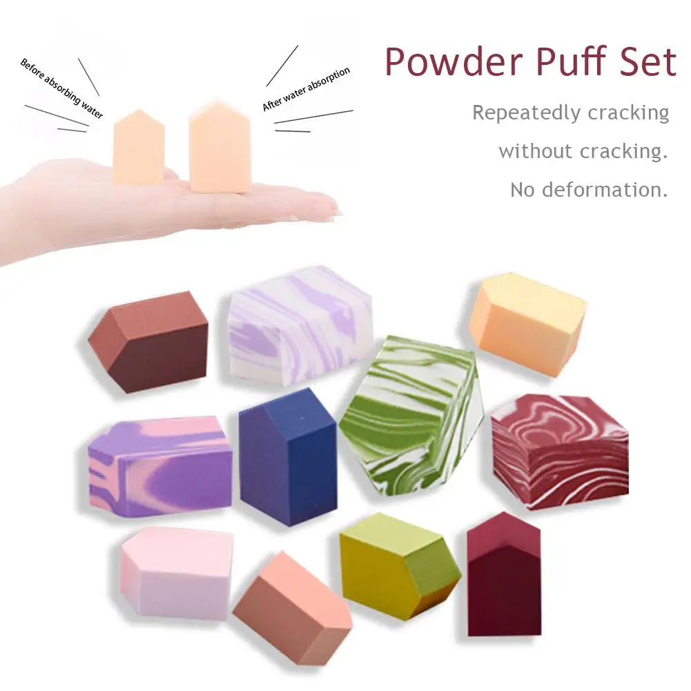 15 шт. Пентагон для макияжа пудра пуховка Тональная основа Косметическая пуховка инструменты для макияжа цветной насыщенный пуф для макияжа случайный цвет