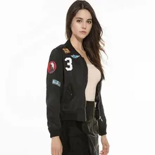 2 Colors Badge Costume Blouson Jacket Women Brand Quality Flight Suit Bomber Jackets Windproof Clothing Baseball Jersey Coats