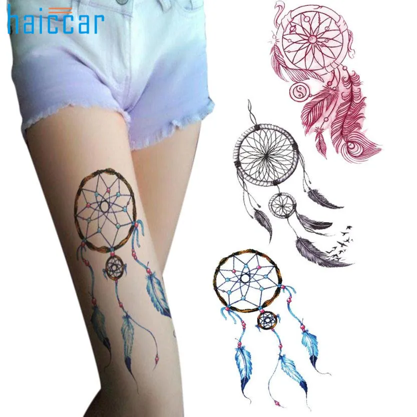 Beautiful Women Amazing Temporary Tattoos Body Art Fake Dreamcatcher