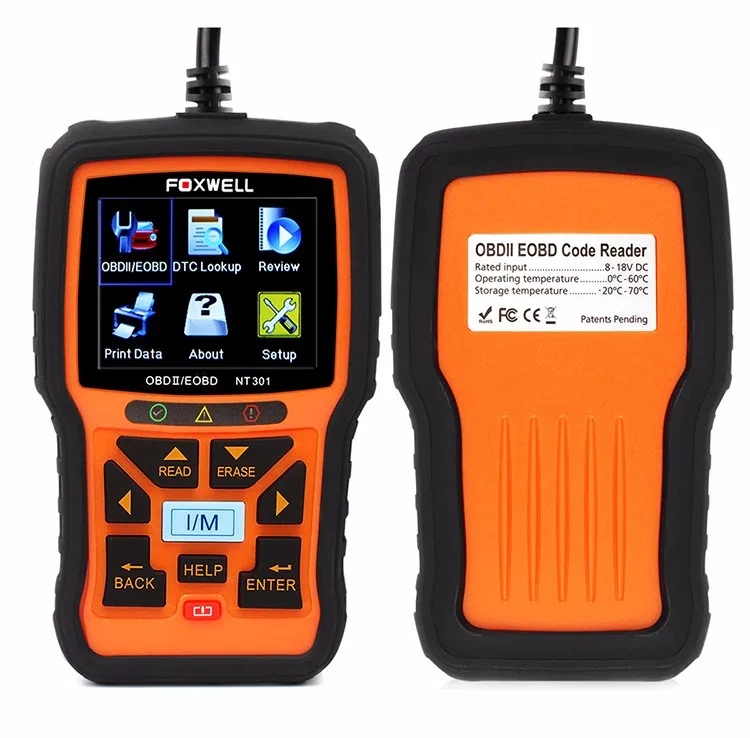 Считыватель кодов Foxwell NT301 CAN OBDII/EOBD поддержка нескольких языков|Считыватели и