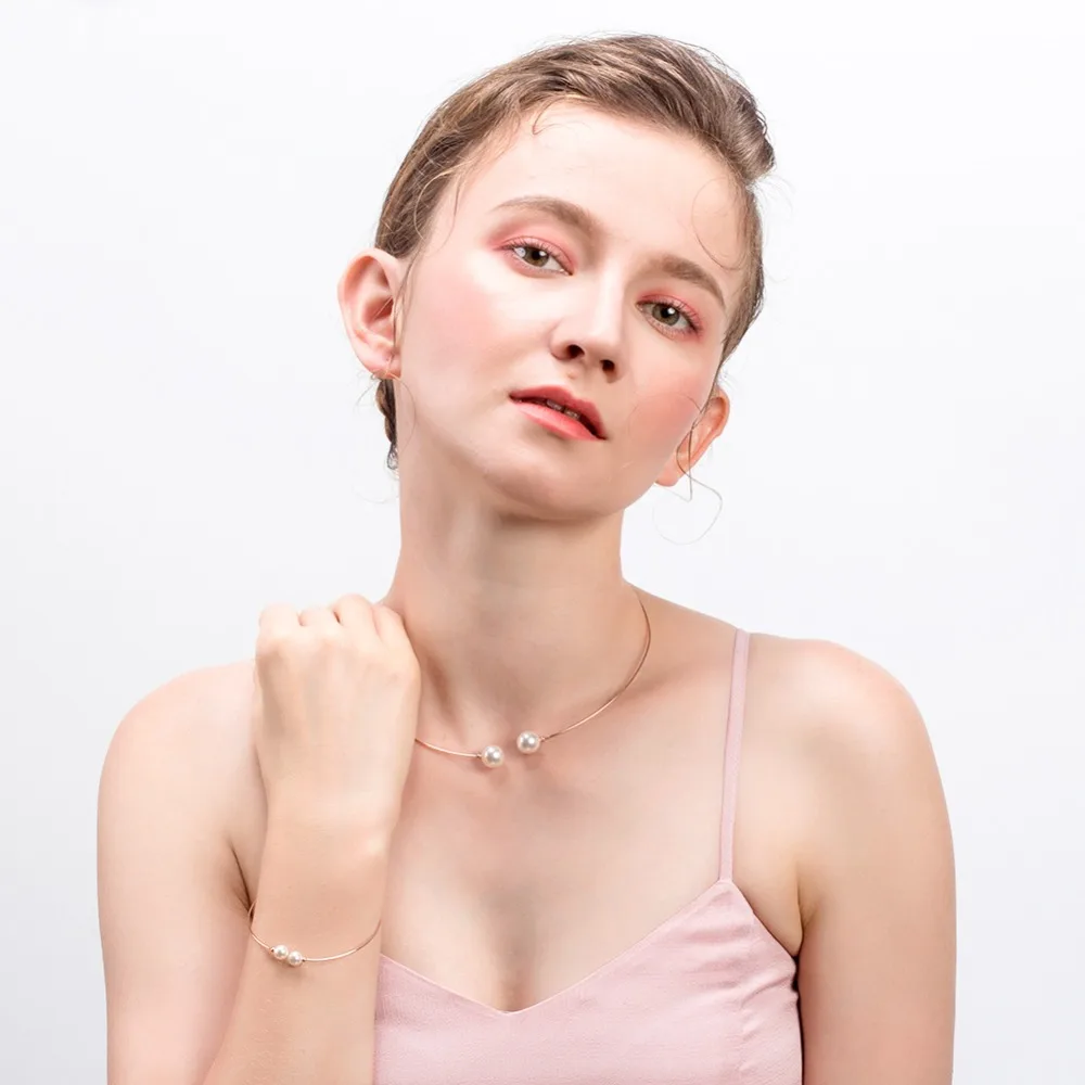 ORSA JEWELS браслеты из стерлингового серебра 925 пробы для женщин цвета розового золота высшего качества браслет с жемчужными подвесками браслет ювелирные изделия OSB50
