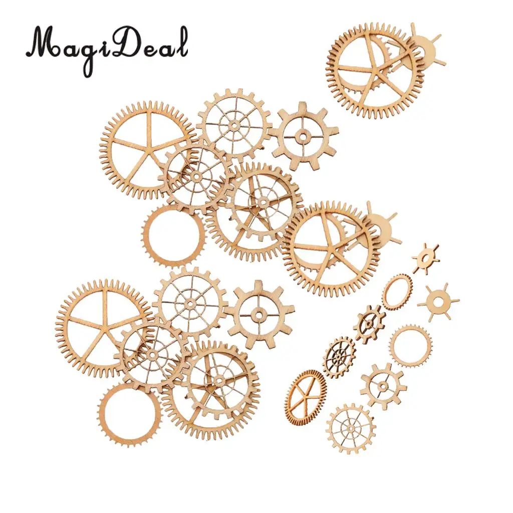 

36pcs Wooden Gears Shape DIY Craft Tag Decoration Gift Decoupage Wood Embellishments Scrapbooking Embellishment Card Making