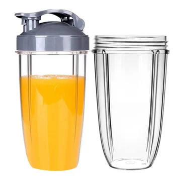 

Behogar 24oz Large Capacity Clear Cups Mugs Replacement Part for Nutribullet Pro 900W 600W Blender Juicer Kitchen Accessories