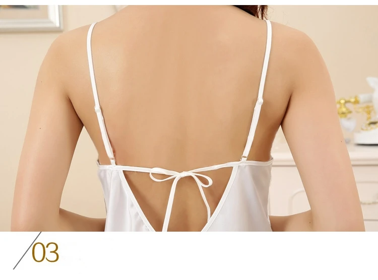 Women Sexy Nightwear Satin Nightgown Sleepwear Female Sling Sleeping Dress Lace Night Dress Plus Size Lingerie Sleepwear 49 (4)