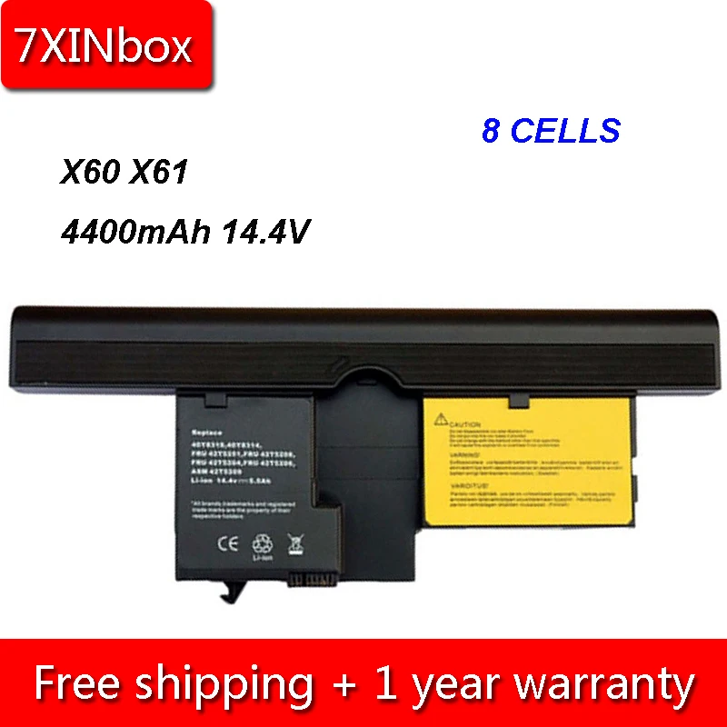 7XINbox 8Cell 4400mAh 14 4 V 42T5209 40Y8314 40Y8318 Аккумулятор для ноутбука Lenovo ThinkPad X60 X61 Tablet PC 42T4507 42T5204