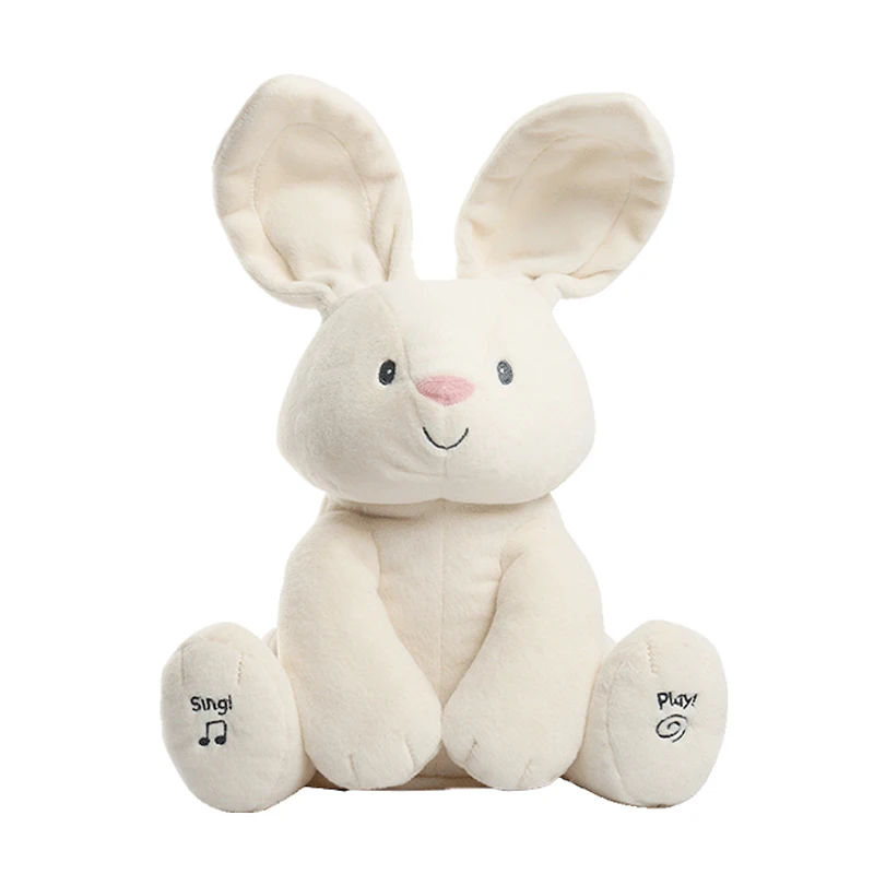

Bunny Doll Music Peek A Boo Rabbit Flappy Ear Plush Stuffed Soft Bunny for Girl Boy Anti-Stress Sleeping Toy Children Gift