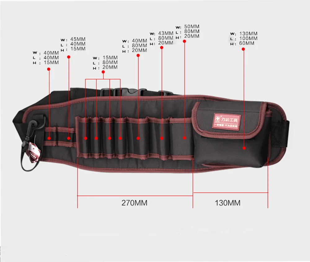 LIjian инструмент bagTelecommunications держатель Электрик 600D Водонепроницаемая Ткань заклепки фиксированной сумки для инструментов ремень служебный
