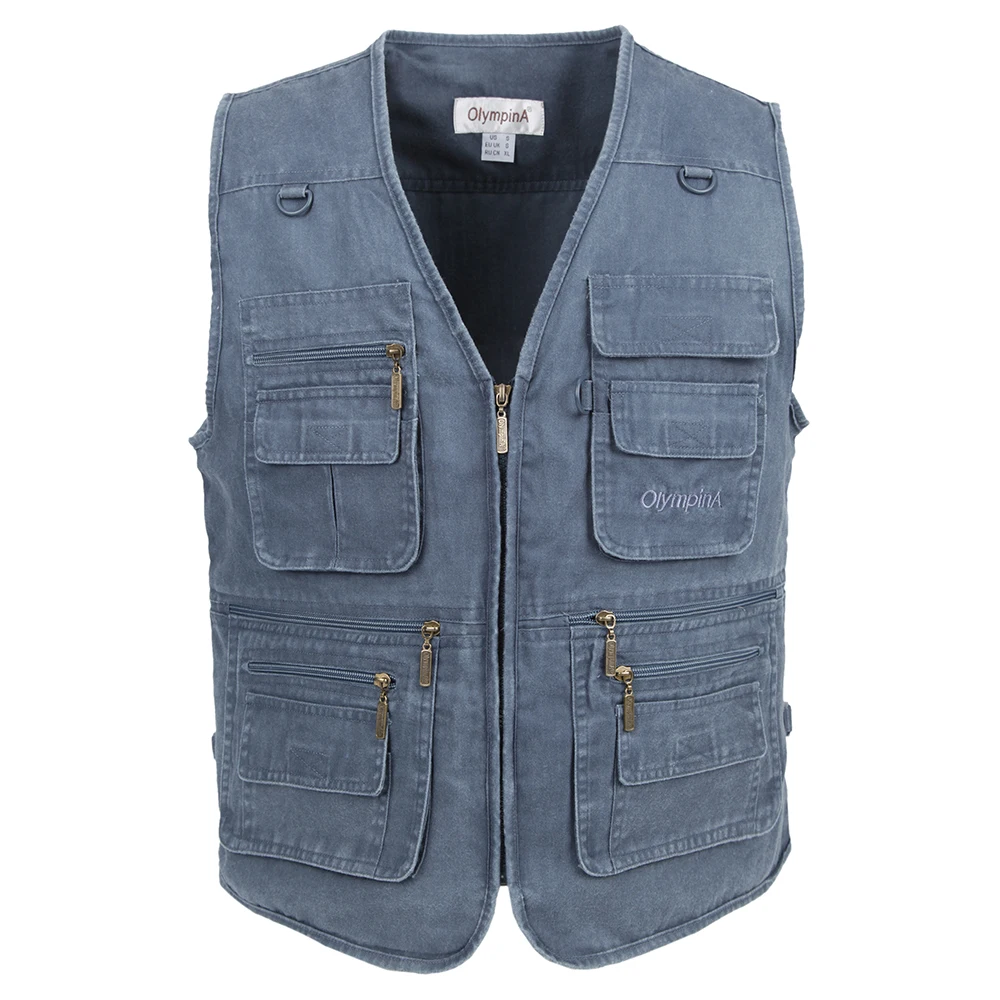 2021 Fishing Vest Summer Casual Mesh Men Outdoors Vest With Multi Pockets Regular Two Colors