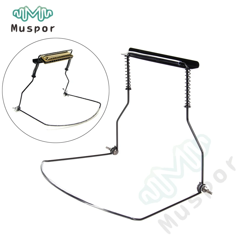 

10 / 24 Holes Harp Harmonica Neck Holder Adjustable Mouth Organ Stand Blues Tremolo Harp Rack -Metal