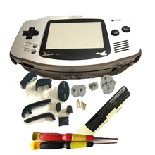 Горячая серебристого цвета черные кнопки Замена корпуса КОРПУСА ДЛЯ GameboyAdvance оболочки с карманом мультфильм объектив игра Футляр подарок для мальчика